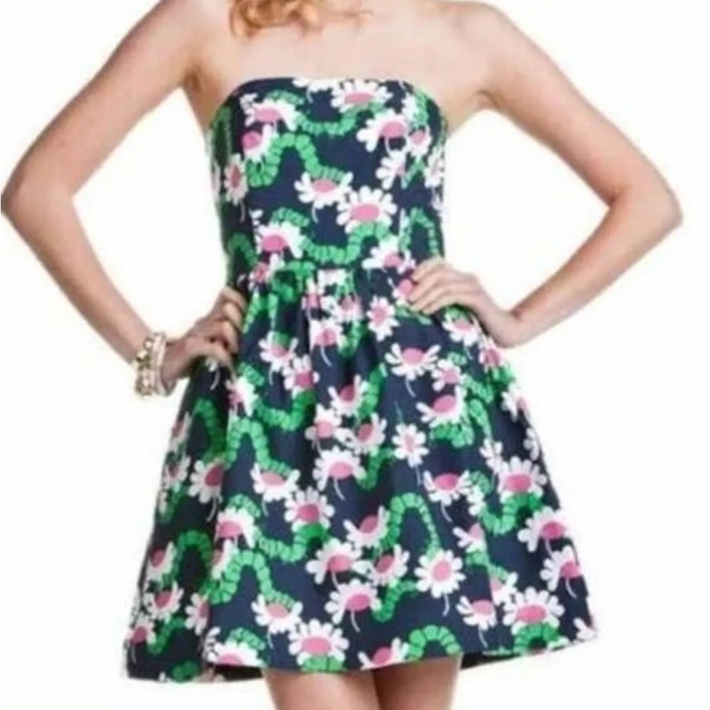 NWT Lottie Lilly Pulitzer Dress In Bright Navy Yum Yum 4